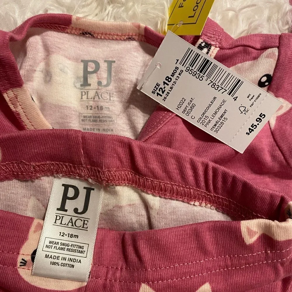*NWT* Children’s Place 2 Piece 12-18M Pajamas, Purple Cat